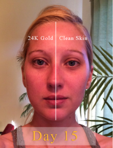 24K Gold Serum Results Day 15