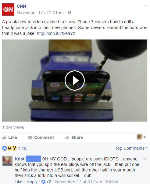 funny facebook comments iphone drill hack