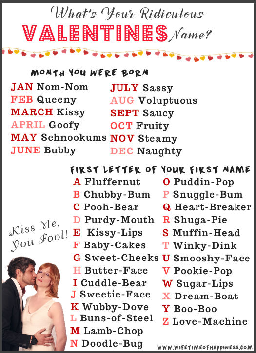 whats your valentines name valentines name game
