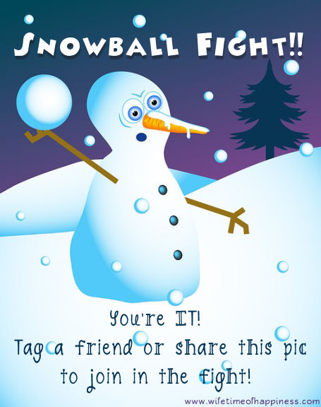 snowball fight game facebook share snowman